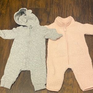 Carter's Gray and Pink Kids Footies